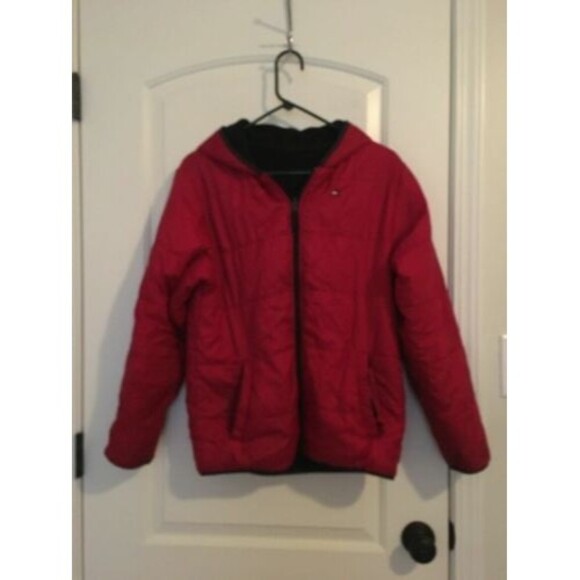 Tommy Hilfiger Coat Jacket Zip Up Reversible Size XL Red & Blue